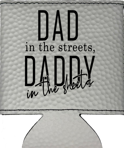 Daddy In The Sheets Magnetic Leather Koozie-Golf Ball
