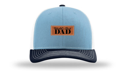 World's Best Dad Leather Patch Richardson 112 Hat