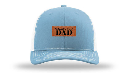 World's Best Dad Leather Patch Richardson 112 Hat