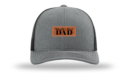 World's Best Dad Leather Patch Richardson 112 Hat