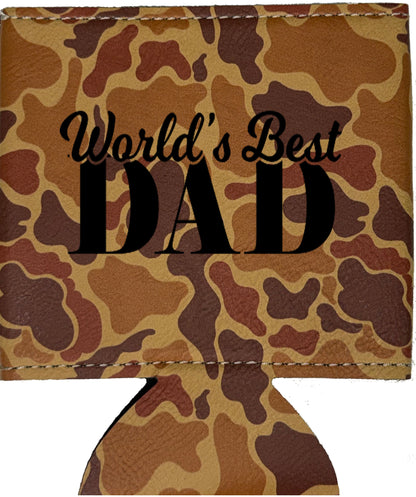World's Best Dad Leatherette Koosie-Drake Duck Camo