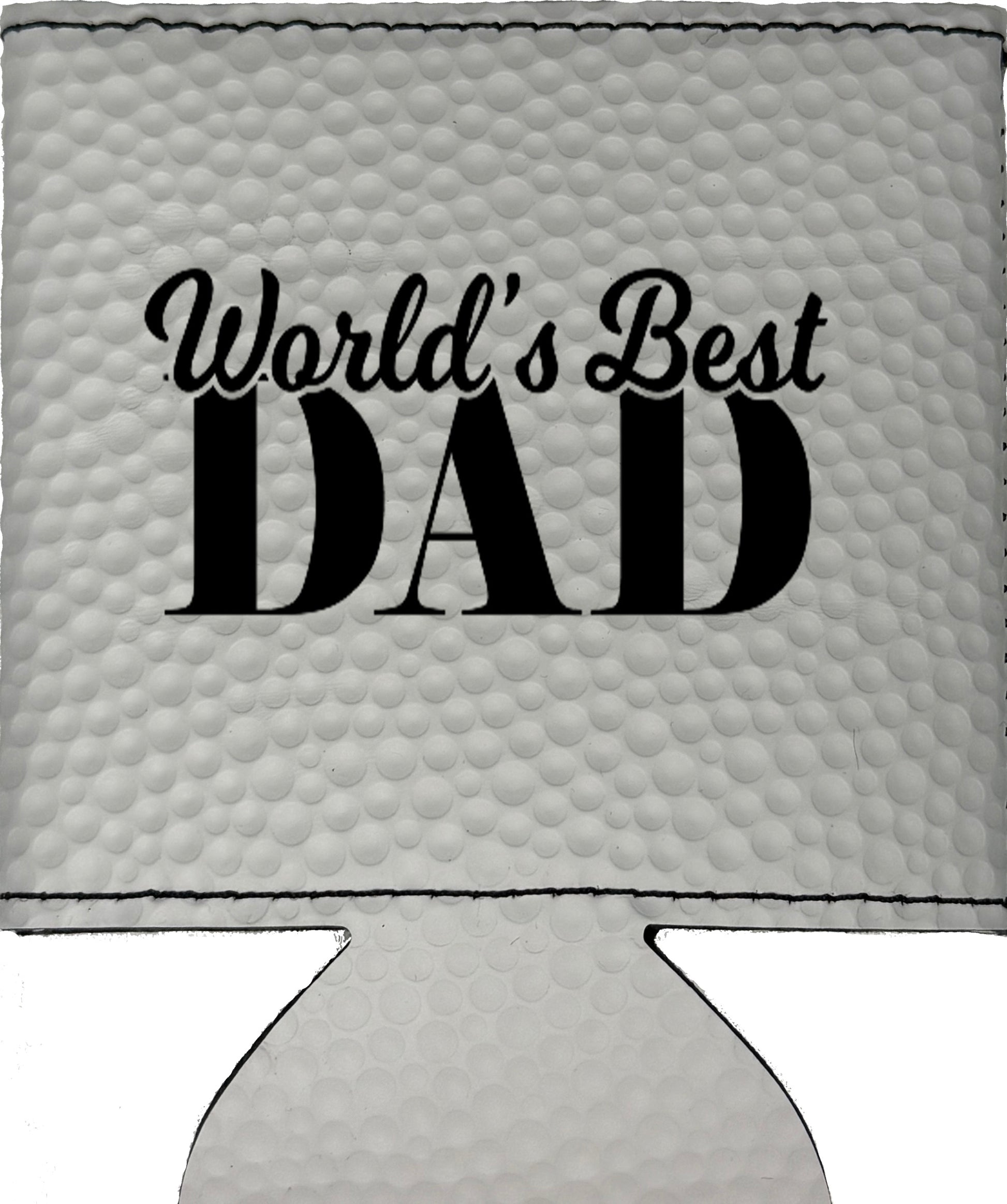 World's Best Dad Magnetic Leather Koozie-Golf Ball