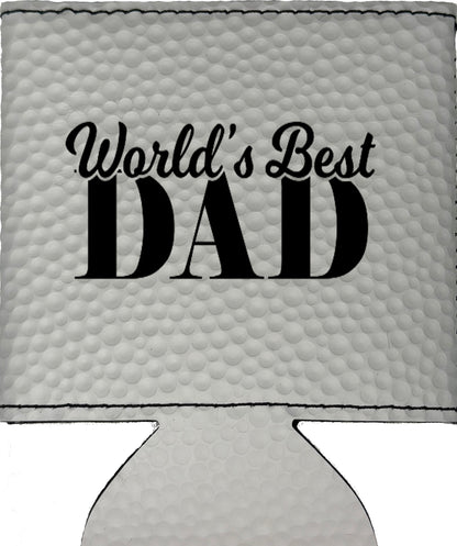 World's Best Dad Magnetic Leather Koozie-Golf Ball