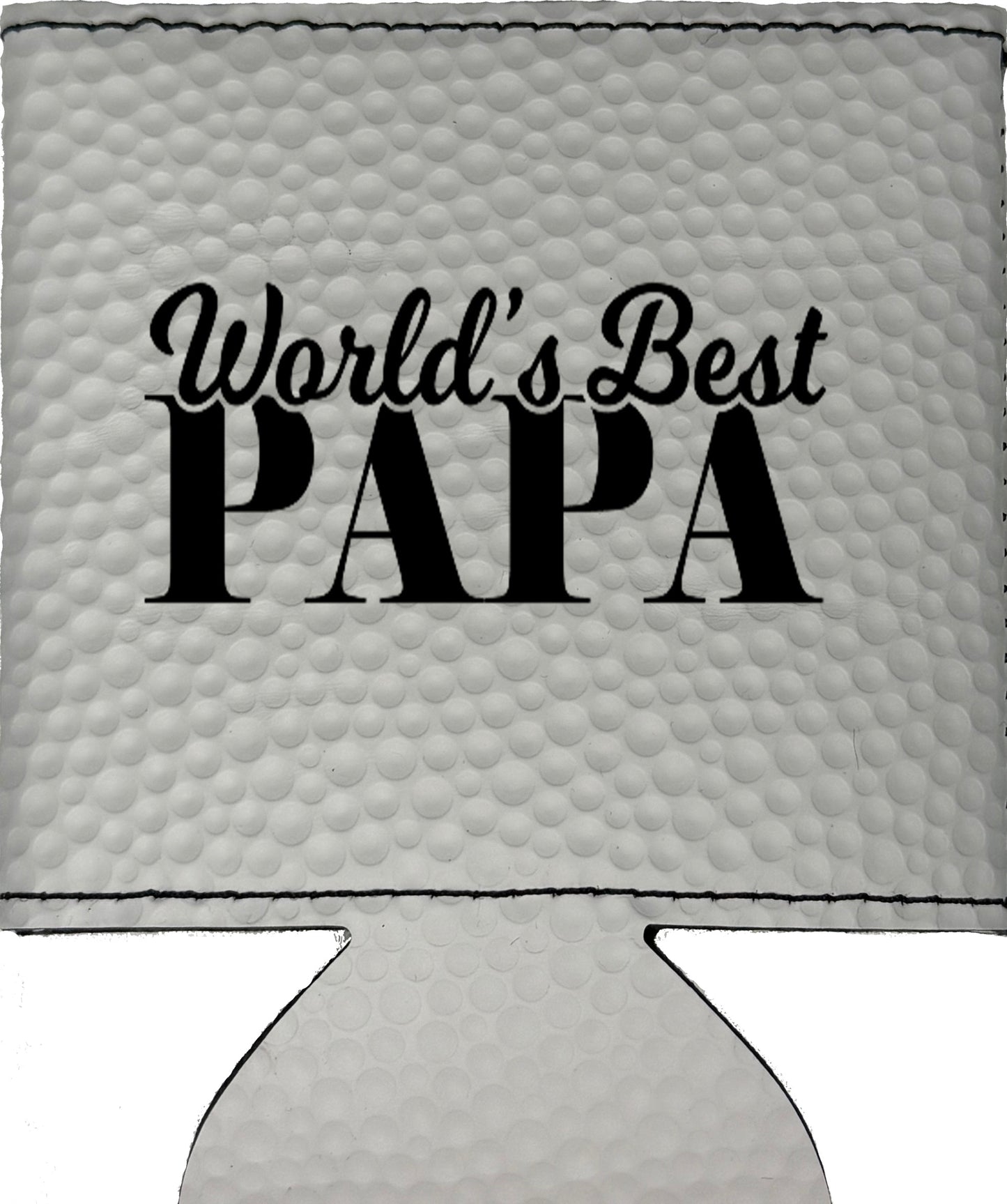 World's Best Papa Magnetic Leather Koozie-Golf Ball