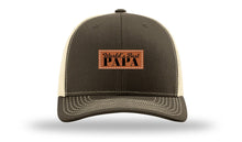 Load image into Gallery viewer, World&#39;s Best Papa Leather Patch Richardson 112 Hat
