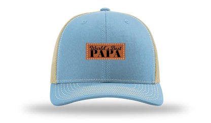 World's Best Papa Leather Patch Richardson 112 Hat