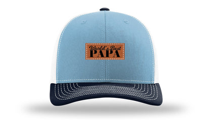 World's Best Papa Leather Patch Richardson 112 Hat