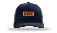 Load image into Gallery viewer, World&#39;s Best Papa Leather Patch Richardson 112 Hat
