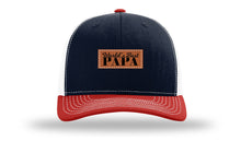Load image into Gallery viewer, World&#39;s Best Papa Leather Patch Richardson 112 Hat
