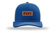 Load image into Gallery viewer, World&#39;s Best Papa Leather Patch Richardson 112 Hat
