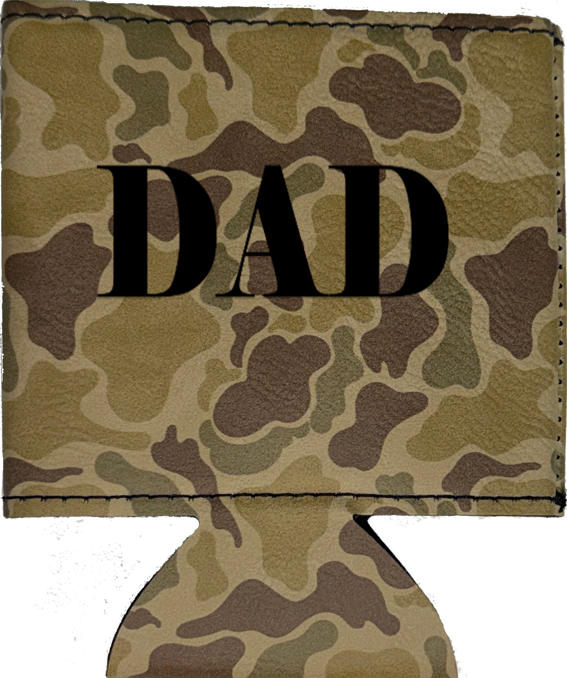 Dad Magnetic Leather Koozie-Duck Camo