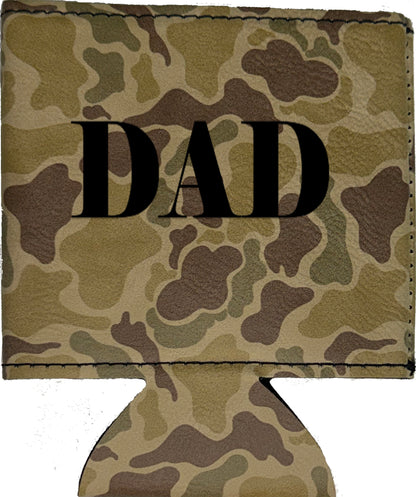 Dad Magnetic Leather Koozie-Duck Camo