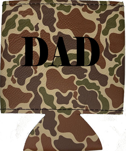Dad Magnetic Leather Koozie-Fowl Play Camo