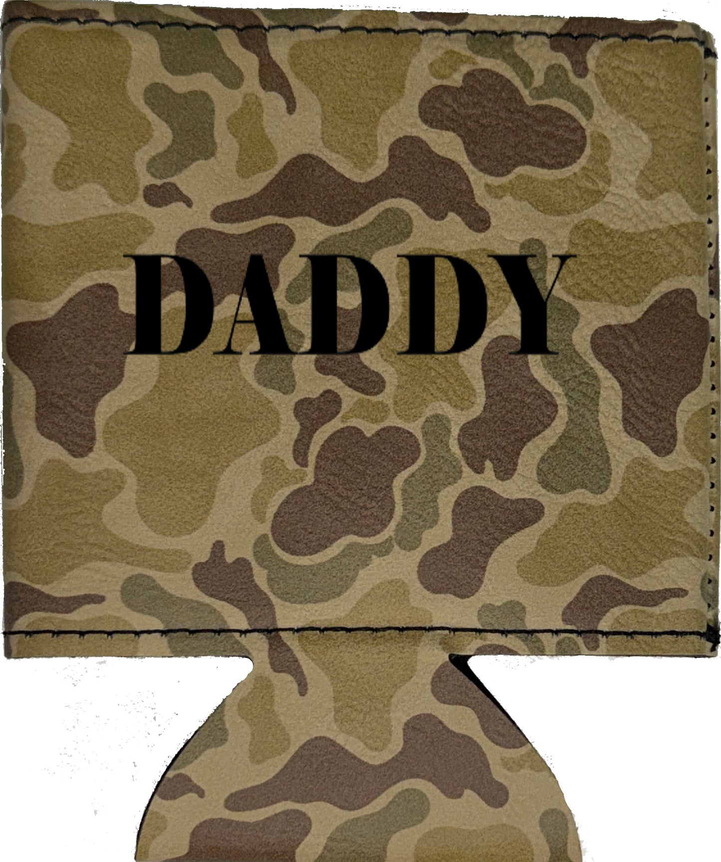 Daddy Magnetic Leather Koozie-Duck Camo