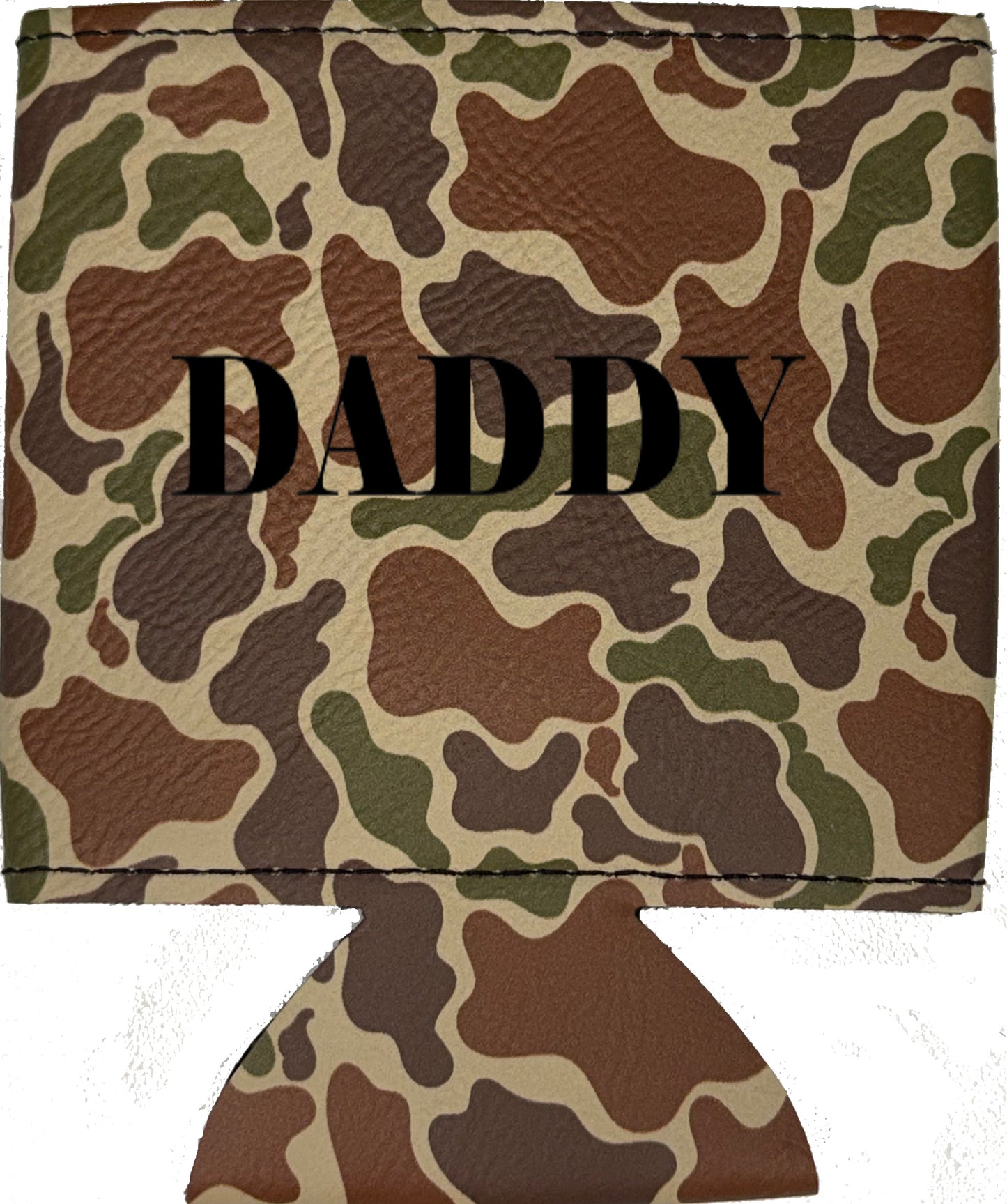 Daddy Magnetic Leather Koozie-Fowl Play Camo