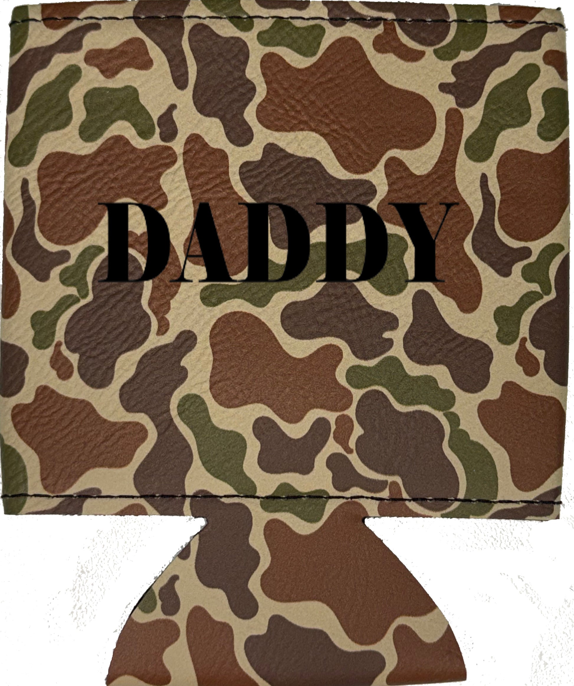Daddy Magnetic Leather Koozie-Fowl Play Camo