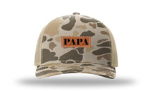 Load image into Gallery viewer, Papa Leather Patch Richardson 112PFP Camo Hat
