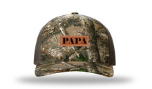 Load image into Gallery viewer, Papa Leather Patch Richardson 112PFP Camo Hat
