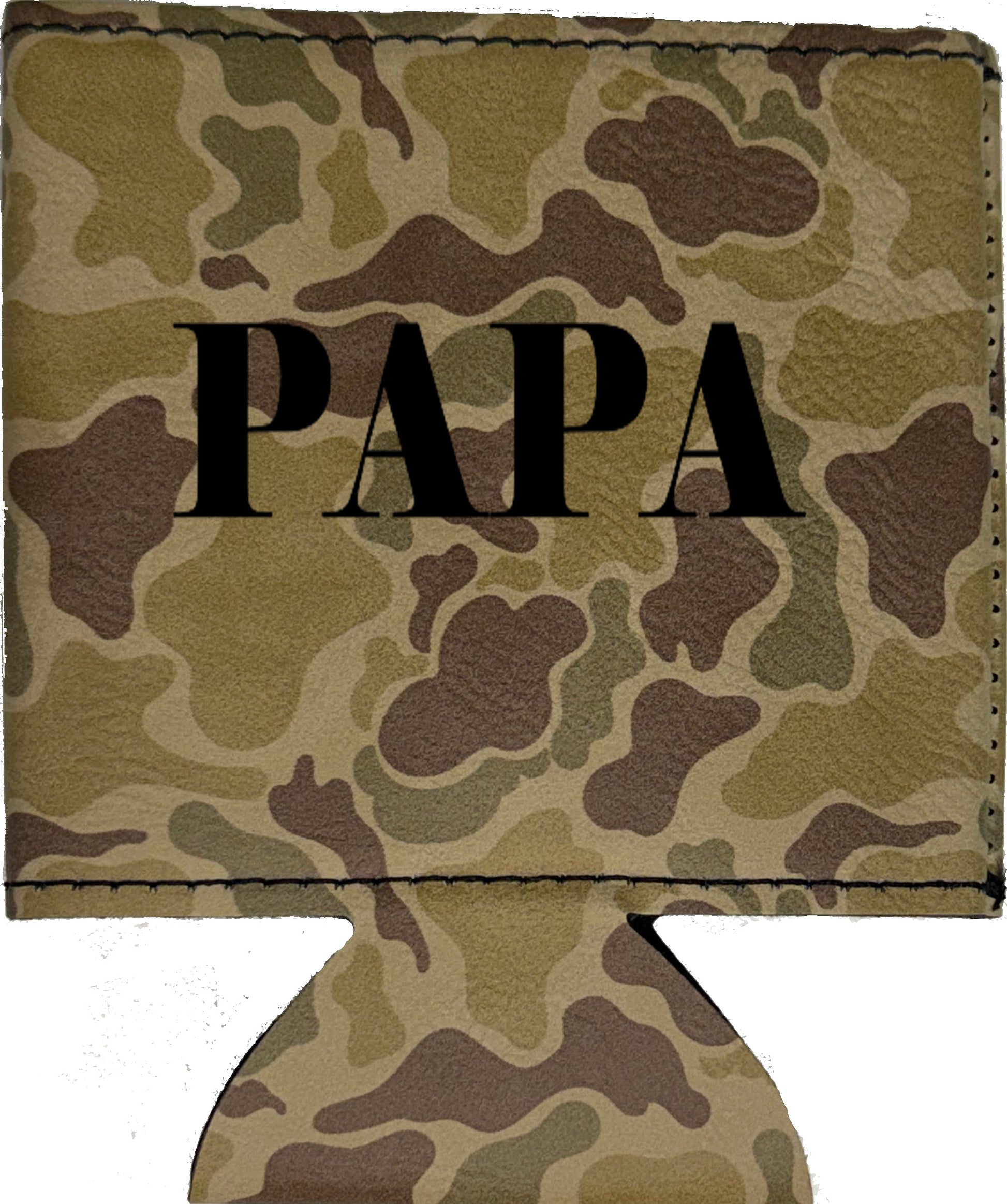 Papa Magnetic Leather Koozie-Duck Camo