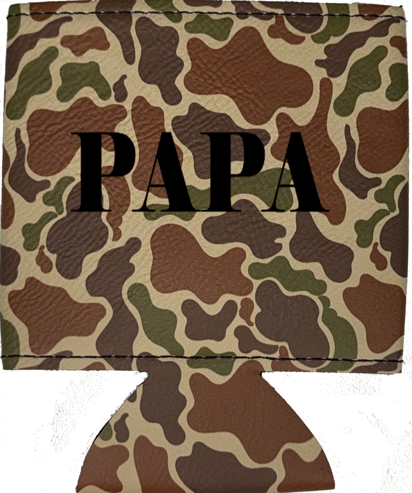 Papa Magnetic Leather Koozie-Fowl Play Camo