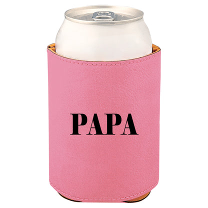 Papa Leatherette Koosie-Pink