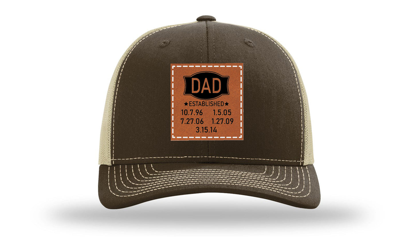 Dad Established Leather Patch Richardson 112 Hat
