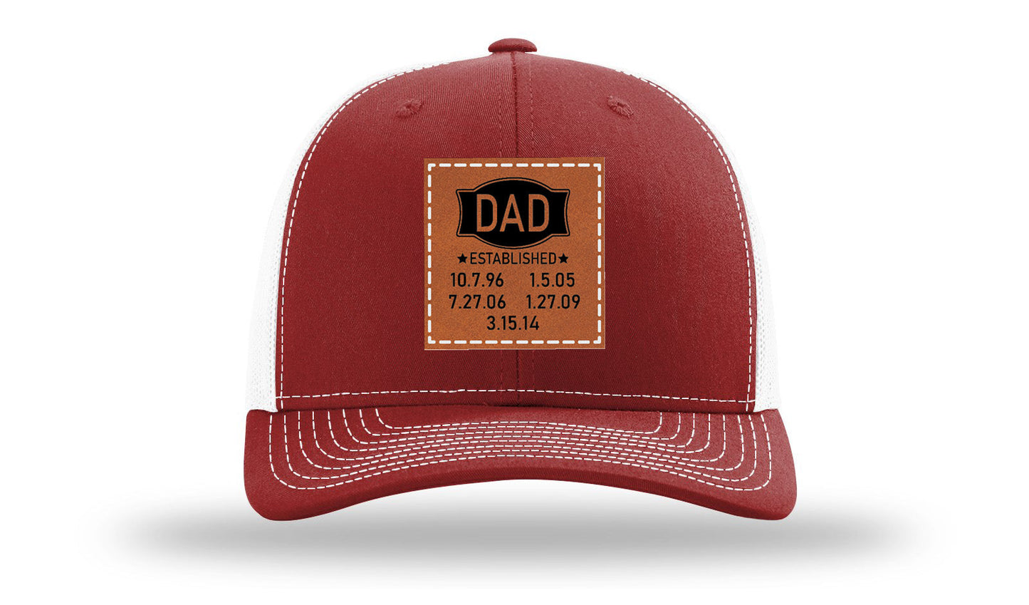 Dad Established Leather Patch Richardson 112 Hat