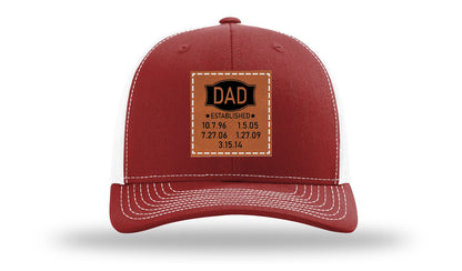 Dad Established Leather Patch Richardson 112 Hat