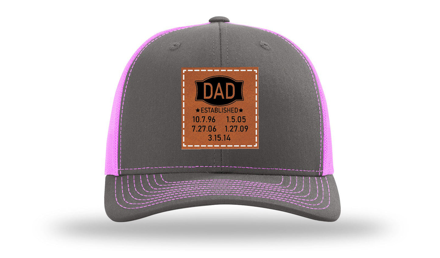 Dad Established Leather Patch Richardson 112 Hat