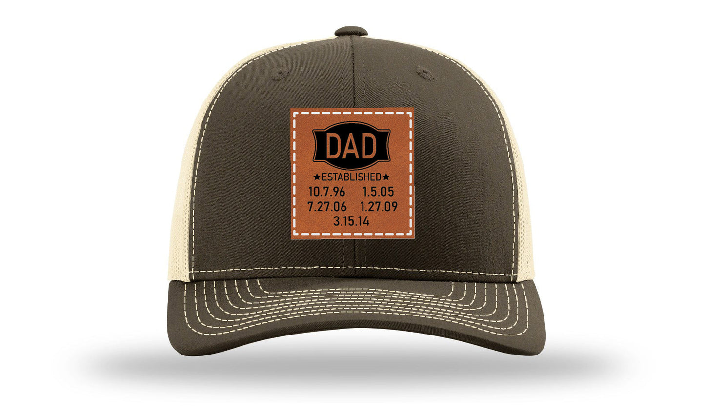 Dad Established Leather Patch Richardson 112 Hat