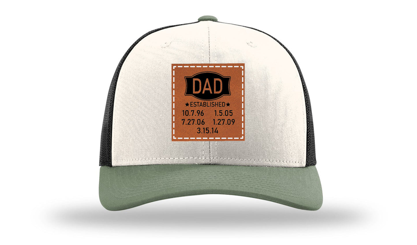 Dad Established Leather Patch Richardson 112 Hat