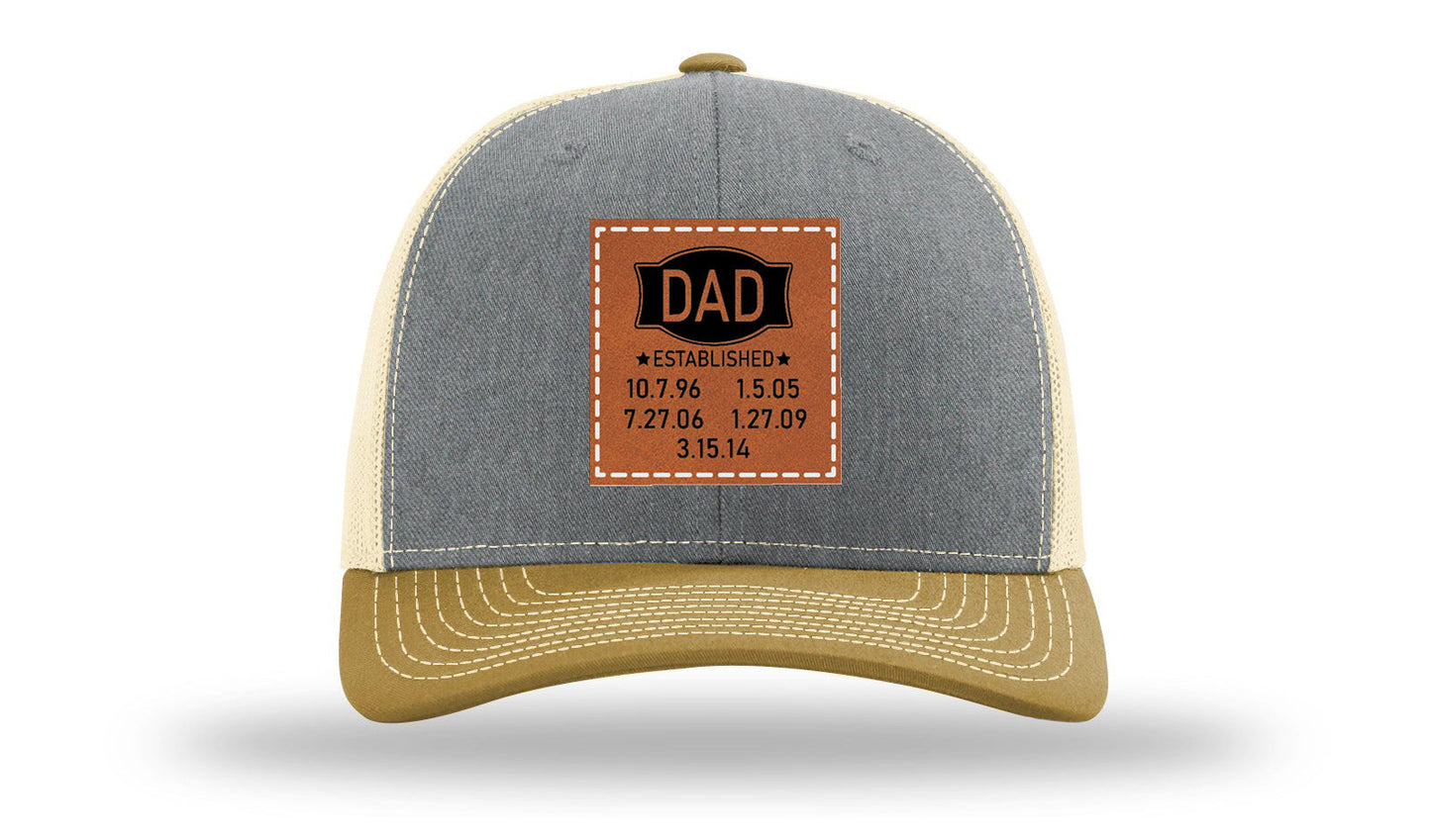 Dad Established Leather Patch Richardson 112 Hat