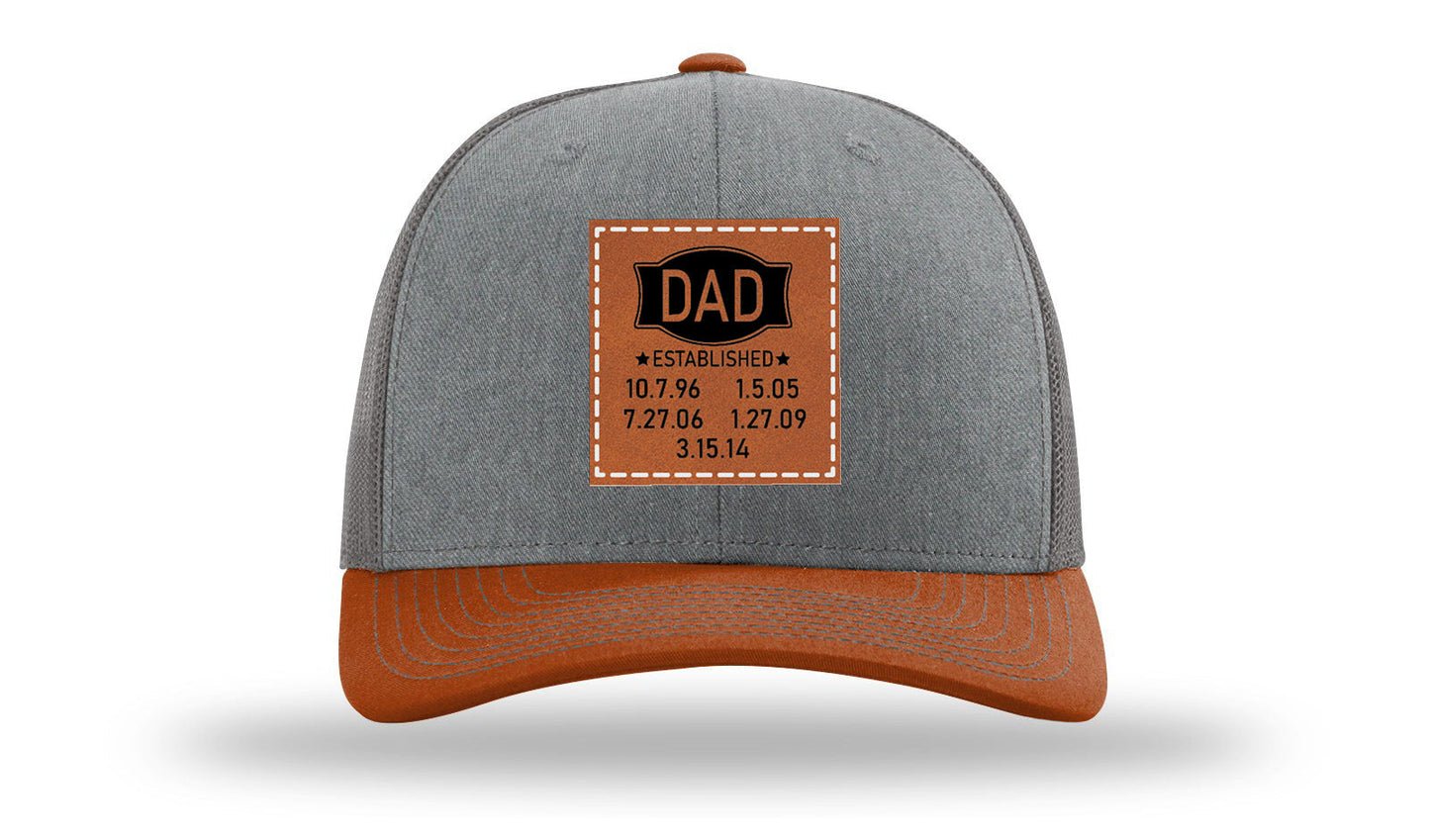 Dad Established Leather Patch Richardson 112 Hat