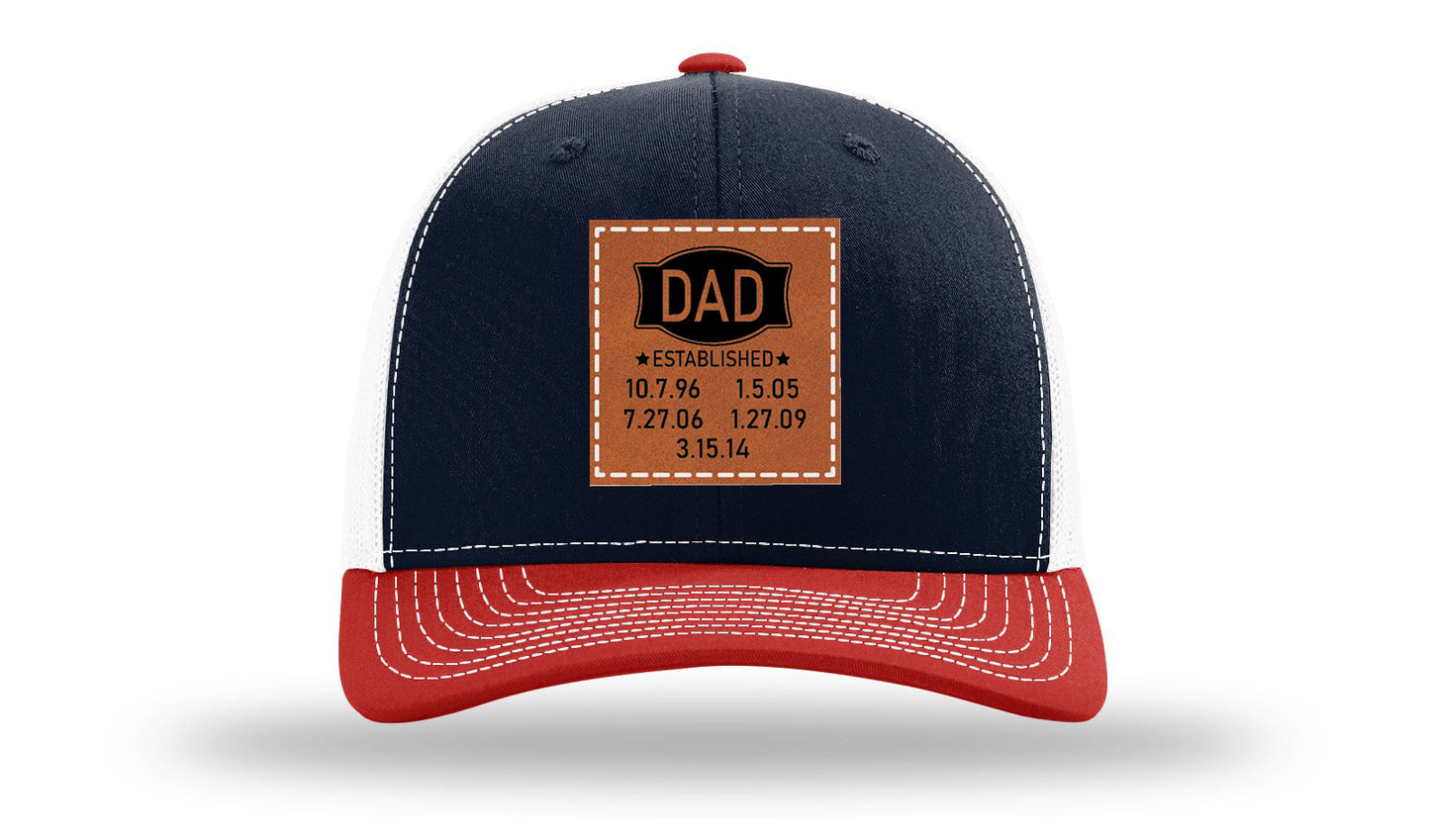 Dad Established Leather Patch Richardson 112 Hat