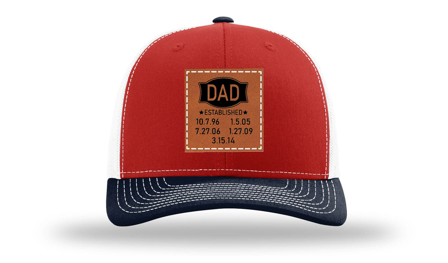 Dad Established Leather Patch Richardson 112 Hat