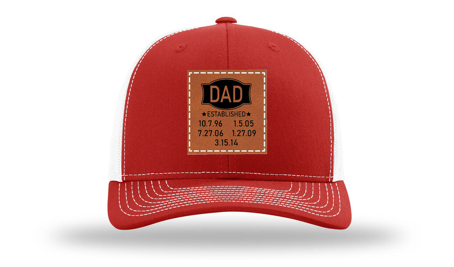 Dad Established Leather Patch Richardson 112 Hat