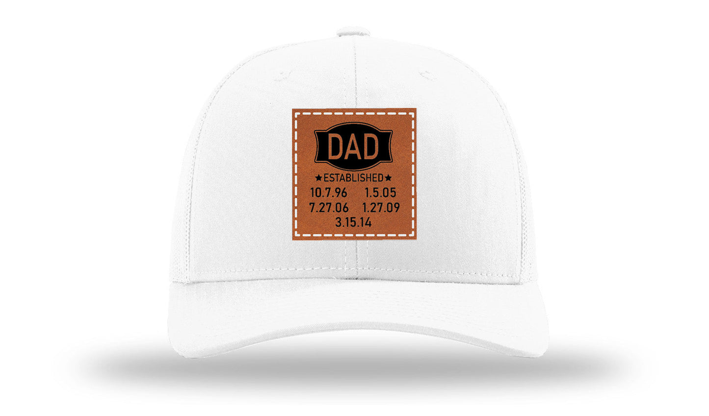 Dad Established Leather Patch Richardson 112 Hat