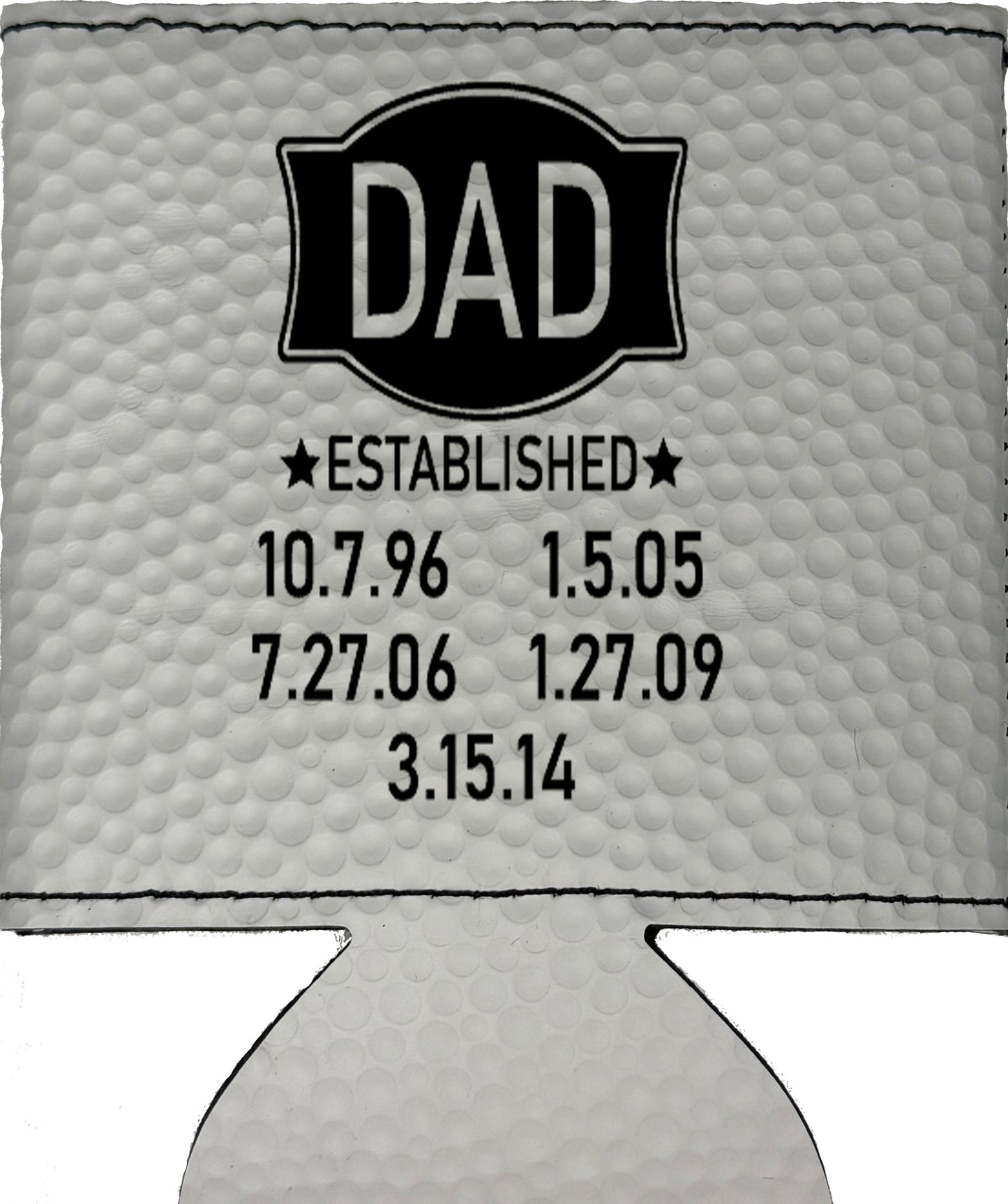 Dad Established Magnetic Leather Koozie-Golf Ball
