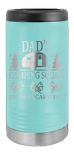 Load image into Gallery viewer, Dad&#39;s Camping Squad Laser Engraved Slim Can Insulated Koosie
