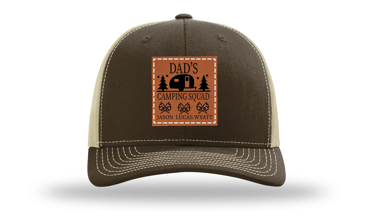 Dad's Camping Squad Leather Patch Richardson 112 Hat