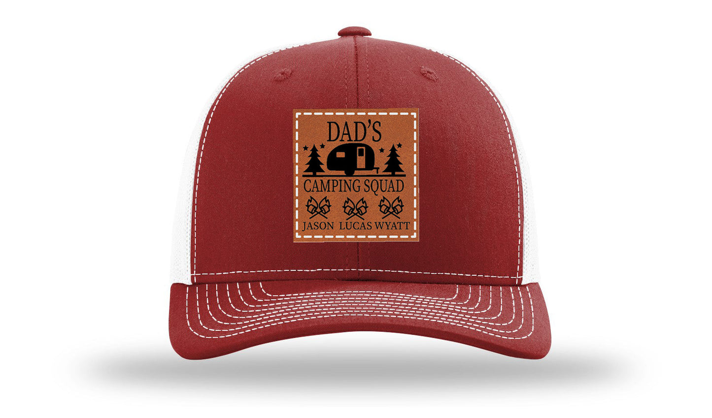 Dad's Camping Squad Leather Patch Richardson 112 Hat