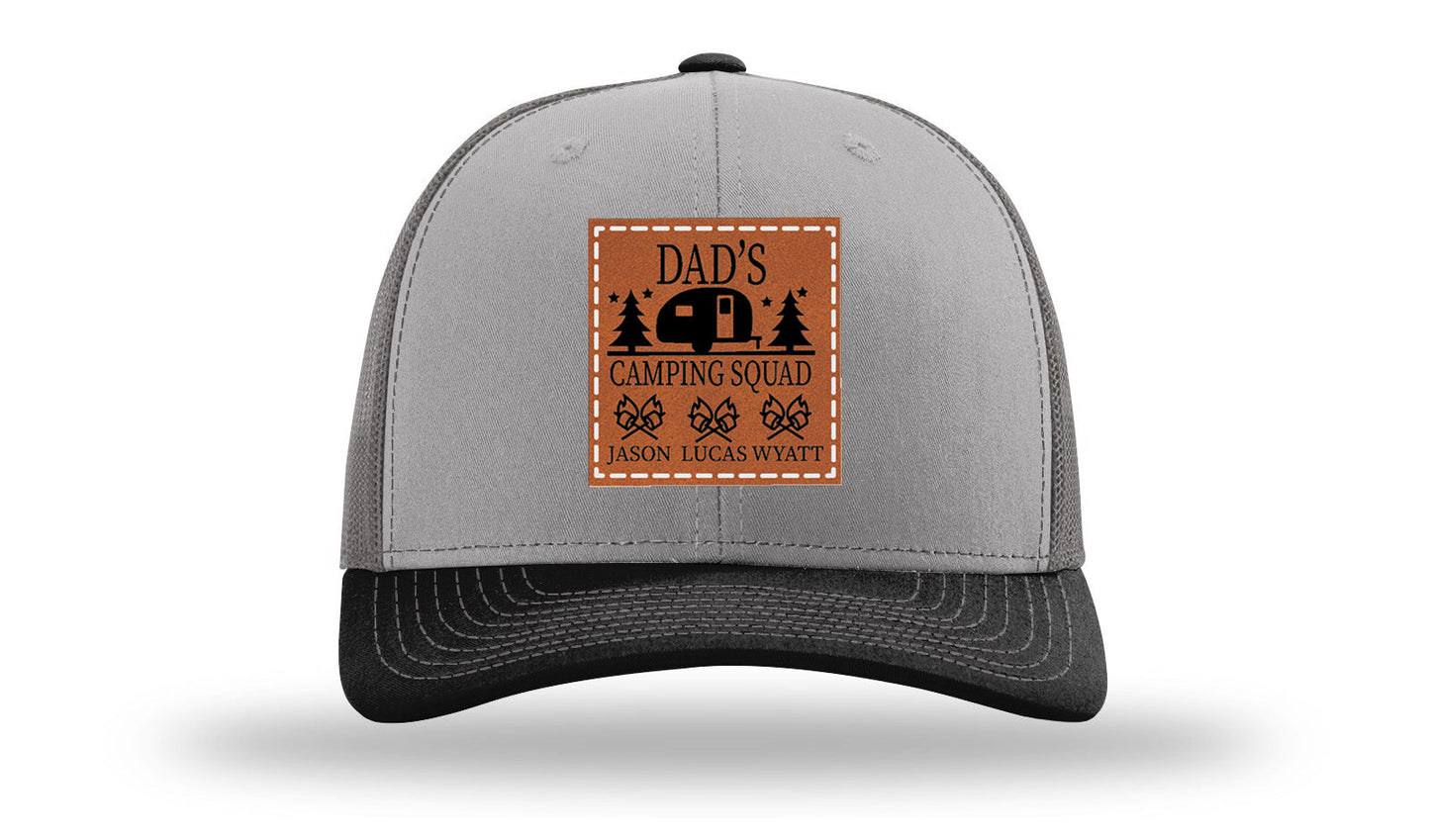 Dad's Camping Squad Leather Patch Richardson 112 Hat