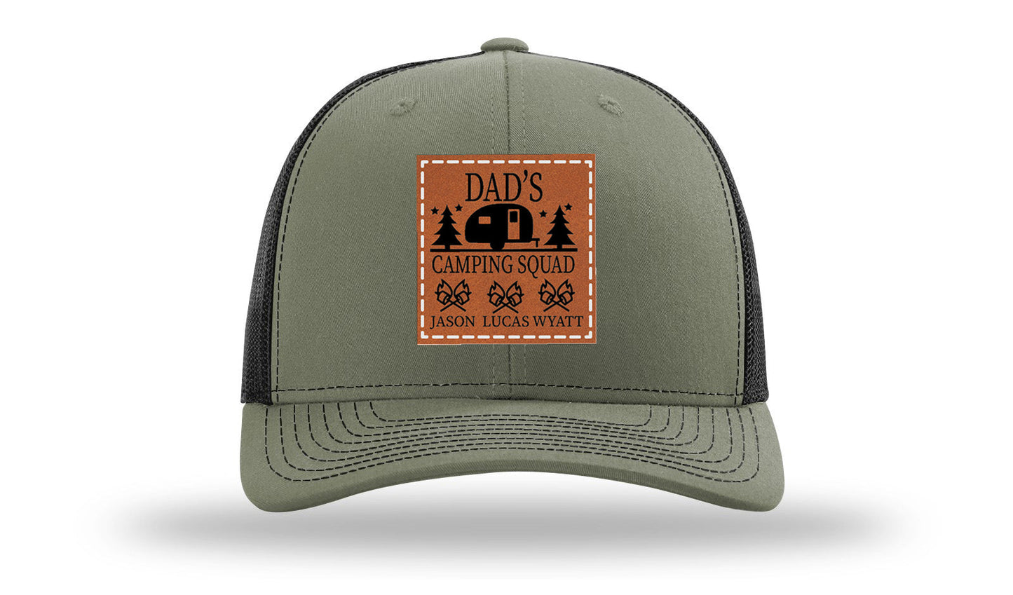 Dad's Camping Squad Leather Patch Richardson 112 Hat