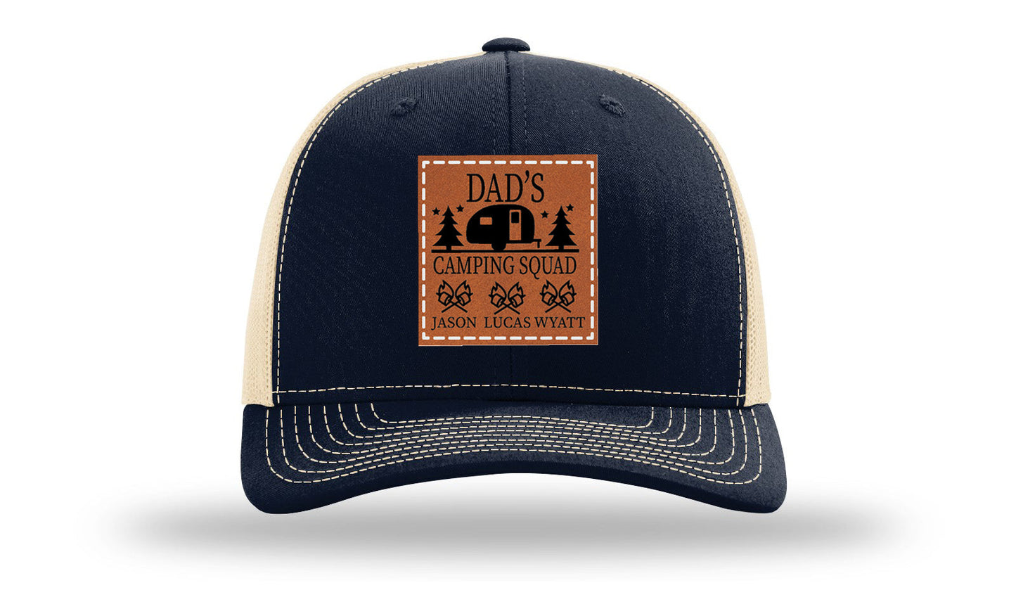Dad's Camping Squad Leather Patch Richardson 112 Hat