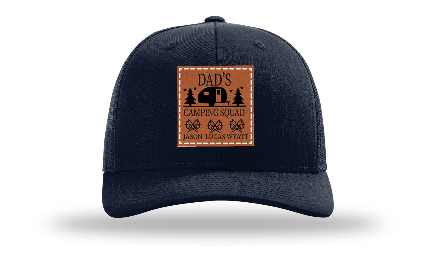 Dad's Camping Squad Leather Patch Richardson 112 Hat