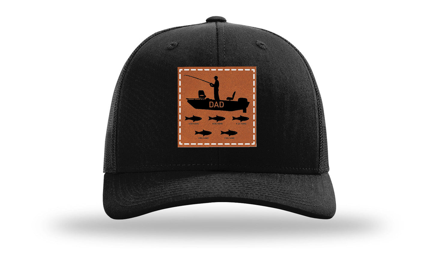 Dad's Fishing Boat Leather Patch Richardson 112 Hat