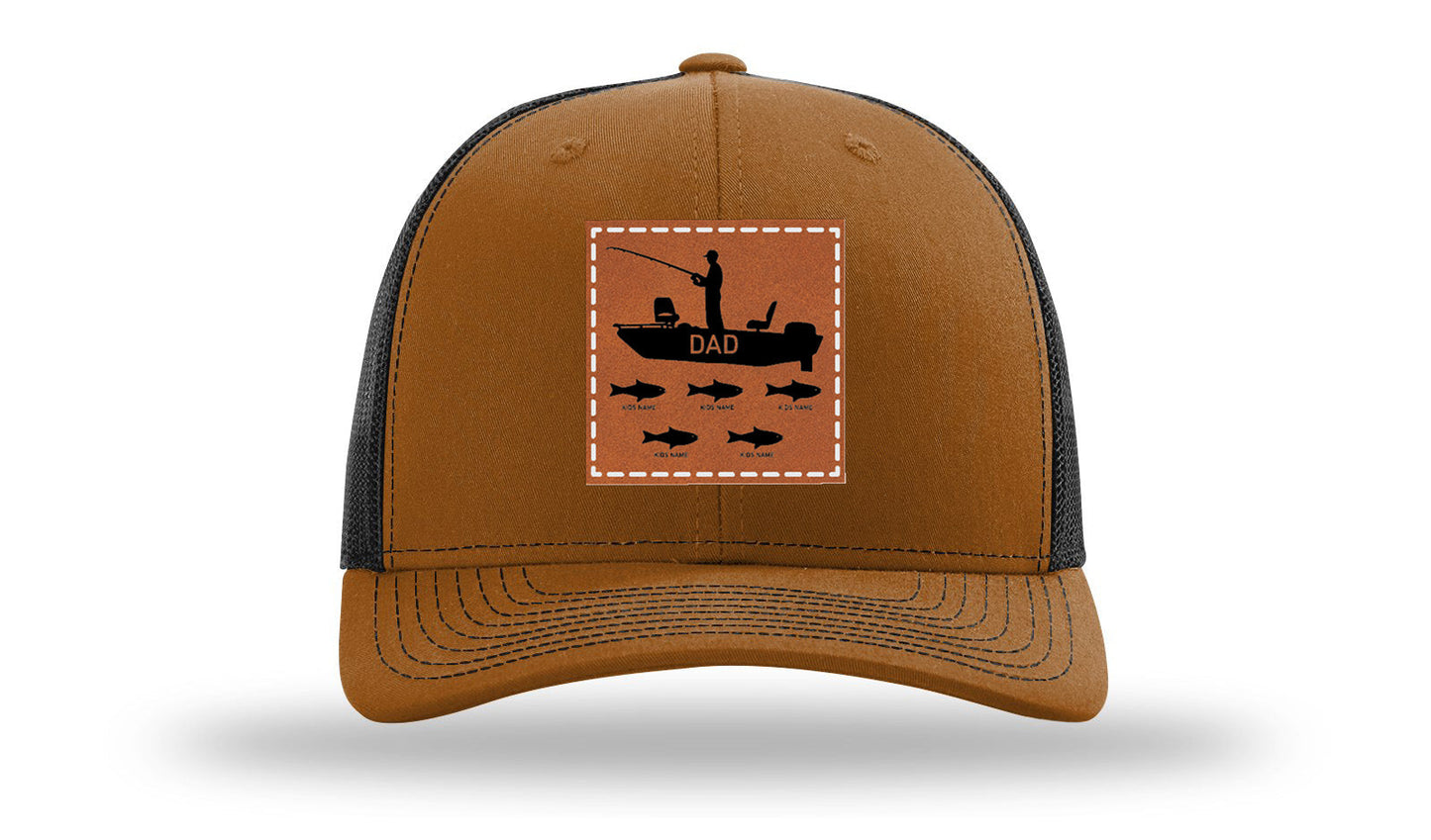 Dad's Fishing Boat Leather Patch Richardson 112 Hat