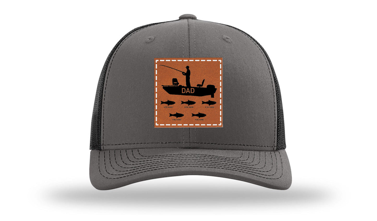 Dad's Fishing Boat Leather Patch Richardson 112 Hat