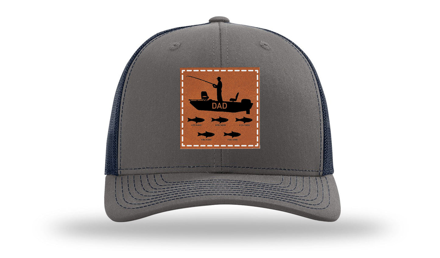 Dad's Fishing Boat Leather Patch Richardson 112 Hat
