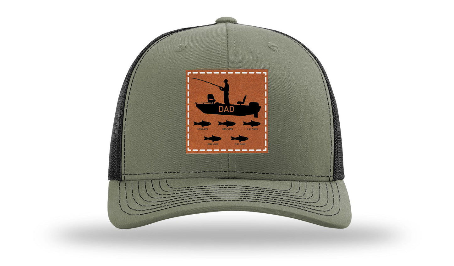 Dad's Fishing Boat Leather Patch Richardson 112 Hat